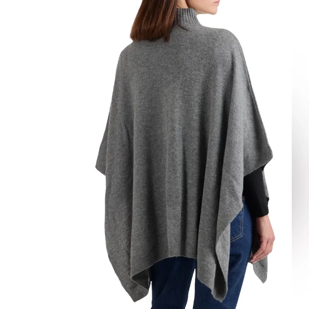 AMICALE CASHMERE CASHMERE FUNNEL NECK PONCHO size O/S - Picture 2 of 2